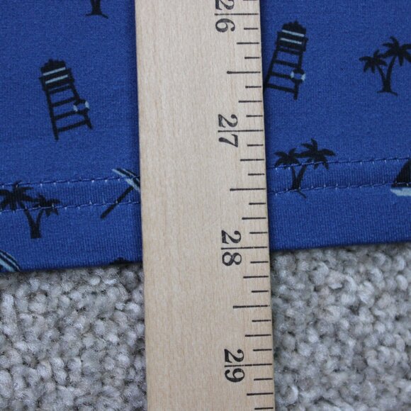 Anderson Ord AOP Polo Shirt Men Large Blue Beach All Over Print Poly Stretch S/S - Picture 13 of 16